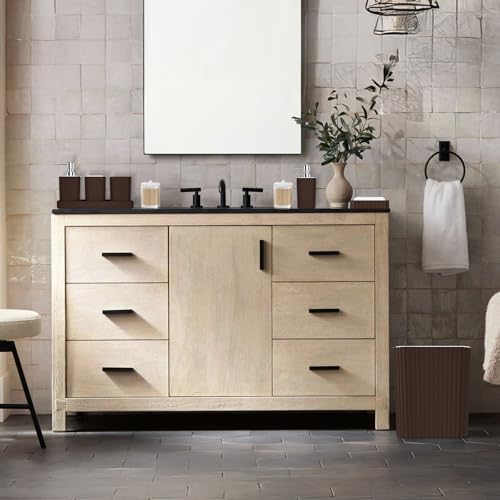 XLHOMO Bathroom Accessories Set - Gorgeous Bathroom Set, 10PC Brown Bathroom Accessories, Bathroom Accessory Set, Toilet Brush, Trash Can, Qtip Holder Dispenser & Soap Dispenser - size: Bath Set, style: Brown&Silver