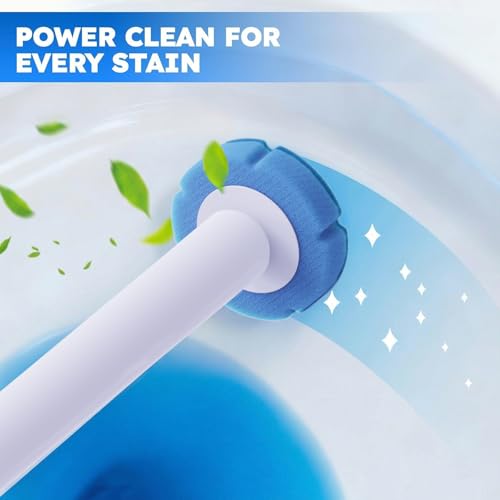 Disposable Toilet Brush 2 Pack- Each Toilet Bowl Brush with 8PCS Refills - size: 2 Brush+ 16 Refills