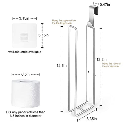 Bathroom Toilet Paper Roll Holder for 3 Roll Tissue, Brushed Nickel,Over The Tank Toilet Paper Holder,Self Adhesive Toilet Paper Holder Storage Wall Mount,Stainless Steel Toliet Paper Holder（1 Pcs） | Brushed Nickel,Over The Tank Toilet Paper Holder,Self A