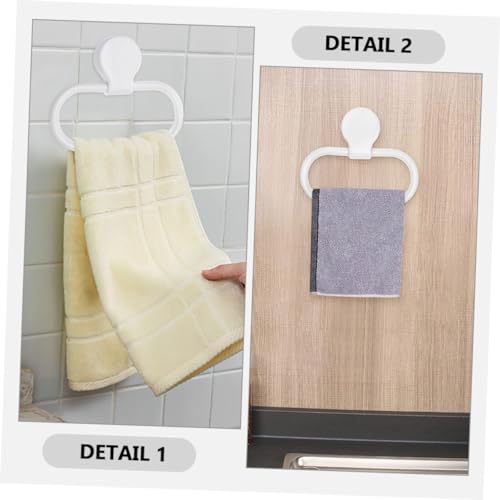 SHINEOFI 2Pcs Adhesive Hand Towel Ring No Drill Towel Holder for Bathroom and Kitchen Durable Wall Mounted Towel Rack Easy Install Towel Shelf Space Saving Design
