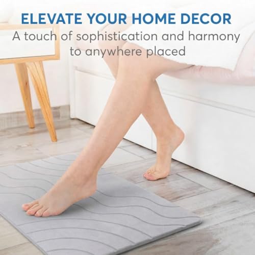 Stone Bath Mat Quick Drying Diatomaceous Earth Bath Mat Non Slip Shower Mat Super Absorbent Stone Bath Mats for Bathroom, Floor, Kitchen Counter, Easy to Clean (23.6” X 15.3”, Light Gray) - color: Light Grey