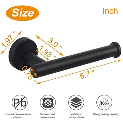 TocTen Toilet Paper Holder, Wall Mounted Tissue Roll Holder for Bathroom, Thicken 304 Stainless Steel Drilling Paper Dispenser Rack for Bathroom Kitchen (Matte Black) - color: Matte Black-round