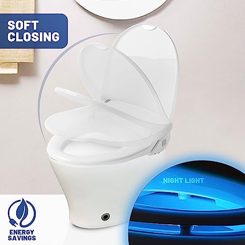 J-2R Smart Electric Bidet for Toilet Seat,For Elongated toilet,Warm water,Heated bidet toilet seat,Remote Control,Heated Dryer,Child Function,Stainless Steel Self-Cleaning Nozzle,LED Night Light - size: Elongated w/Remote