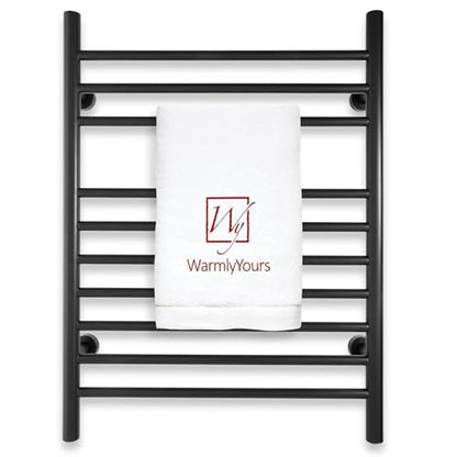 Heated Towel Rack, 10-Bar Wall-Mounted Electric Towel Warmer, Matte Black, Plug-in or Hardwired, Luxury Bathroom Accessory for Warm, Dry Towels (WarmlyYours Infinity) - color: Matte Black
