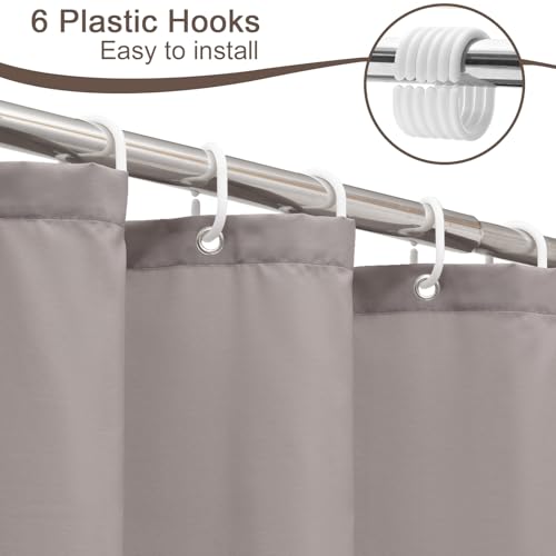 AooHome Stall Size 36x72 Inch Shower Curtain Liner, Half Size Solid Shower Curtain with Hooks, Weighted Hem, Waterproof, Chocolate - color: Chocolate, size: 36"W x 72"L (Pack of 1)