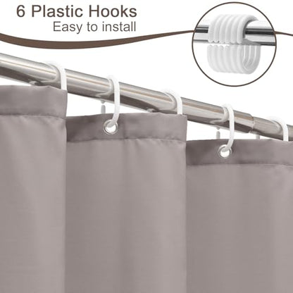 AooHome Stall Size 36x72 Inch Shower Curtain Liner, Half Size Solid Shower Curtain with Hooks, Weighted Hem, Waterproof, Chocolate - color: Chocolate, size: 36"W x 72"L (Pack of 1)