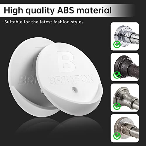 Shower Curtain Rod Holder 3M Adhesive | Heat Resistant | Waterproof | Max Load 60 lbs Shower Rod Retainer for Wall, 2 Pack, White (Rod Not Included) - color: White