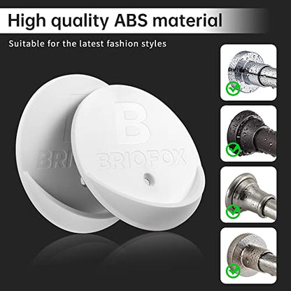 Shower Curtain Rod Holder 3M Adhesive | Heat Resistant | Waterproof | Max Load 60 lbs Shower Rod Retainer for Wall, 2 Pack, White (Rod Not Included) - color: White