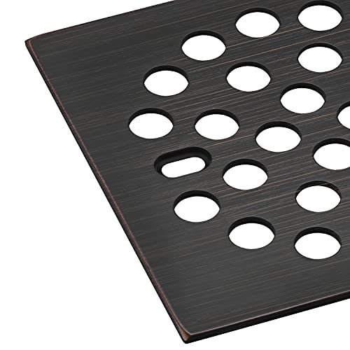 RRAJJ Square Improve 4-1/4 Inch(108mm*108mm) Screw-in Shower Floor Drain Grate Strainer (Oil Rubbed Bronze) - color: Oil Rubbed Bronze