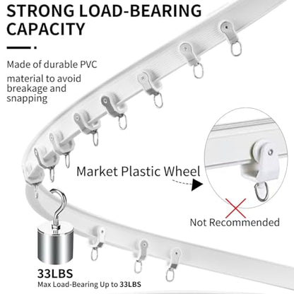 Flexible bendable ceiling curtain track, curved curtain rod with silent roller bracket, room divider, curtain rod, RV curtain ceiling track (White, 10 Meters (32.8FT) - color: White, size: 10 Meters