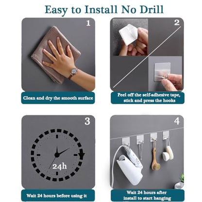 Adhesive Towel Hooks, 8 Pack Self Adhesive Coat Sticky Hooks for Hanging, Stainless Steel Stick on Wall Hat Hook, Bathrooms Kitchen Livingroom Garage, Silver