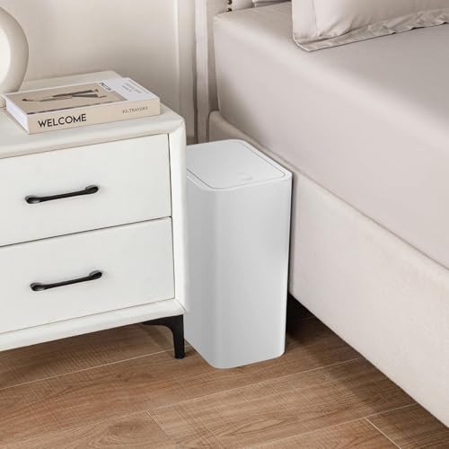TIPGO Bathroom Trash Can with Lid, 4 Gallon / 15 Liter Small Garbage Can, Press Top Bin, Plastic Wastebasket with Pop-Up Lid for Bedroom, Living Room, Office (Grey, 2 Pack) - color: Grey, 2 Pack