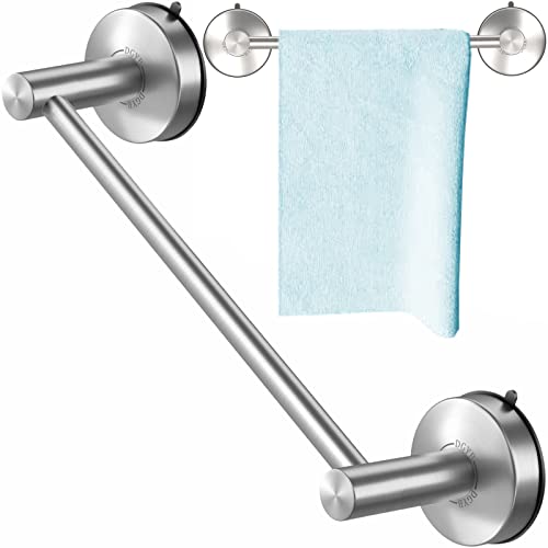 DGYB Suction Cup Towel Bar for Bathroom 17 Inch Brushed Nickel Towel Holder Stainless Steel Premium Kitchen Towel Rack Wall Mounted - color: 17in Silver Brushed Nickel