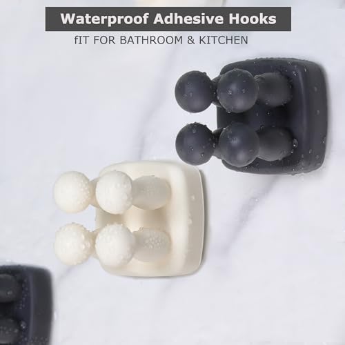 Silicone Toothbrush Holder Multi-Function Hook Waterproof self Adhesive Single Toothbrush Hook Plug Holder for Wall for Hanging Bathroom Kitchen Living Room Office (Square-Black) - color: Square-black