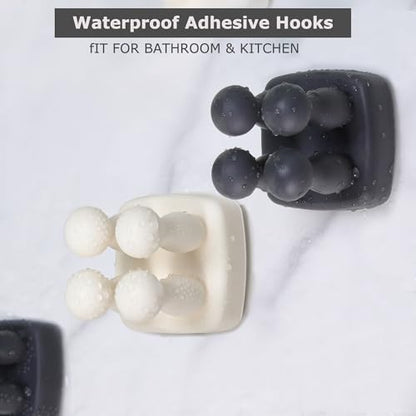 Silicone Toothbrush Holder Multi-Function Hook Waterproof self Adhesive Single Toothbrush Hook Plug Holder for Wall for Hanging Bathroom Kitchen Living Room Office (Square-Black) - color: Square-black