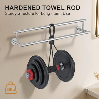 Bath Towel Holders 24 Inch, Chrome Polished SUS304 Stainless Steel Towel Racks for Bathroom - Wall Mounted Bathroom Towel Racks - color: Chrome Polished