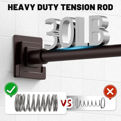 UIOSANRT Brown Shower Curtain Rod 31-55 inches, Stainless Steel Shower Rod & Tension Rod, Adjustable Tension Shower Rod for Bathroom, Windows, Closet - color: Brown, size: 31"-55"
