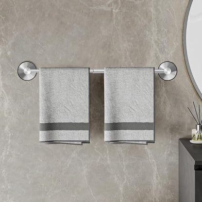 Adjustable Suction Cup Towel Bar for Bathroom Wall, 14.6–24 Inches Brushed Nickel Towel Bar, Stainless Steel Bath Towel Holder, Towel Racks for Bathroom Shower (Brushed Nickel) - color: Brushed Nickel, 1-pack