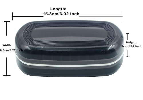 2 Pack Travel Soap Case Holder,Portable Soap Box with Draining Layer for Shower,Bathroom,Camping,Hiking,Gym (Black and White)-Large - color: 2 Pack Black and White Soap Case Large