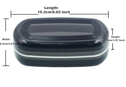 2 Pack Travel Soap Case Holder,Portable Soap Box with Draining Layer for Shower,Bathroom,Camping,Hiking,Gym (Black and White)-Large - color: 2 Pack Black and White Soap Case Large