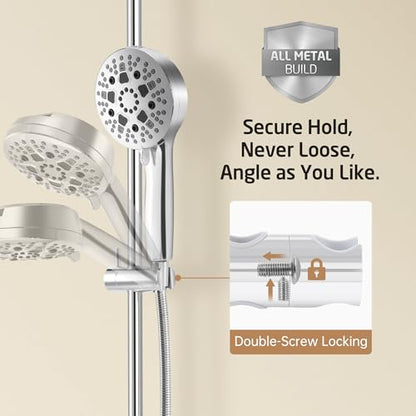 KES All Metal Shower Slide Bar 30-Inch (Non-Plastic) with Adjustable Shower Head Holder, 18/8 Stainless Steel Shower Slide Bar with Adjustable Bracket Cover Existing Holes, Polished Steel, F210S78-PS - color: Polished Steel