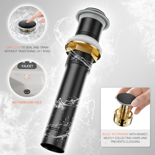 Phiestina Matte Black Tall Bathroom Vessel Sink Faucet, Waterfall Single Hole Single Handle Above Countertop Sink Bathroom Faucet, with Metal Pop Up Drain and Water Supply Lines, NS-SF01-MB-V - color: Matte Black, style: 1 pack