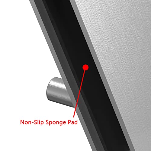 Linkidea 2 Pack Double-Sided Over Shower Door Towel Hooks for Frameless Glass Doors, No-Drill Stainless Steel Bathroom Hooks with Foam Pads (Silver) - color: Silver