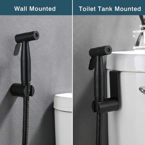 Premium Handheld Bidet Spray for Toilet | Adjustable Water Pressure | Leak-Proof Stainless Steel Toilet Bedit Sprayer | Muslim Shower | Cloth Diaper Washer Extra 1 Bidet Sprayer (Black) - color: Matte Black, style: 2 Bidet Sprayer