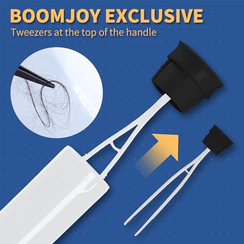 BOOMJOY Toilet Brush and Holder Set 2 Pack, Silicone Toilet Bowl Cleaner Brush, Toilet Scrubber Brush with Tweezers for Bathroom Cleaning, RV Accessories, House Organization Must-Haves - Gray - color: Gray