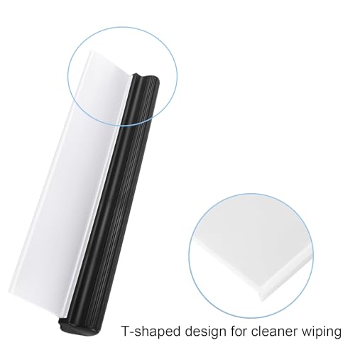 2pack 12inch Car Drying Squeegee Water Blade Universal Quick Drying Squeegee Wiper Flexible T-Bar Water Blade Silicone Squeegee for Car,Glass,Windshield,Bathroom Black Handle - color: Black