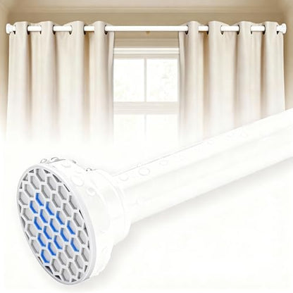 White Shower Curtain Rod 24-40 Inch Integration Tension Curtain Rod, Load 44LBS No Splice 304 Stainless Steel Adjustable Spring Heavy Duty Tension Rods for Bathroom Windows No Drill Non Slip - color: White, size: 24-40 Inch