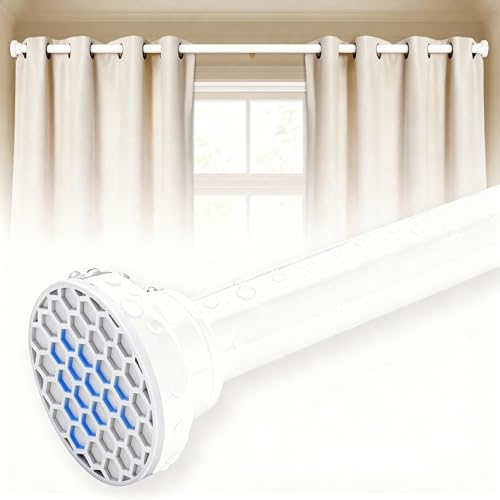 White Shower Curtain Rod 39-70 Inch Integration Tension Curtain Rod, Load 44LBS No Splice 304 Stainless Steel Adjustable Spring Heavy Duty Tension Rods for Bathroom Windows No Drill Non Slip - color: White, size: 39-70 Inch