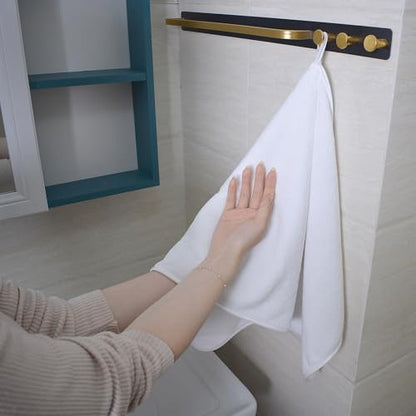 Microfiber Hand Towels for Bathroom, White, 16Inch x 30Inch, 3Pack | Ultra Soft, Makeup Remover Cloth, Face Cleansing Towel - color: Whitex3