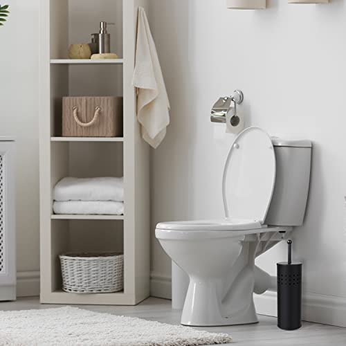 Blue Donuts Toilet Plunger with Holder for Bathroom, Multi Drain Suitable Also for Bathtubs, Quick Dry, Black - color: Black