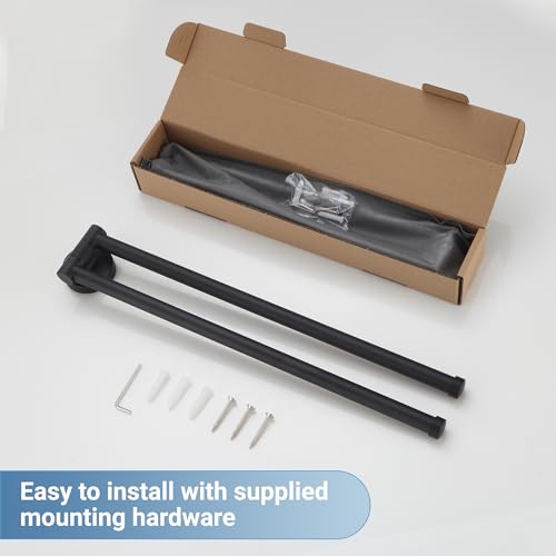 BGL Swivel Towel Bar for Bathroom Matte Black,Swing Out Double Towel Bar 2-Arm Kitchen Wall Mounted Towel Hanger Holder for Bathroom Organizer - color: Matte Black