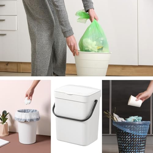 Small Kitchen Trash Can Space-Saving Waterproof | Under Sink Bin Kitchen for Garbage Disposal Bathroom Bedroom Home Office RV Dorm Apartment Cabinet Door - size: 5L