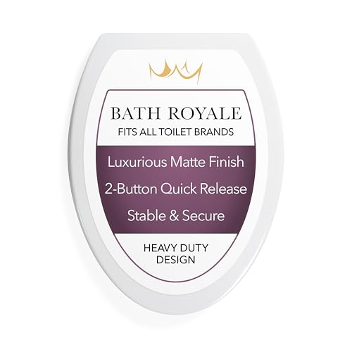 Bath Royale Heavy Duty & Soft Close Toilet Seat Elongated BR237-00 Scratch Resistant, Fits All Toilet Brands, MasterSuite Series - size: Elongated