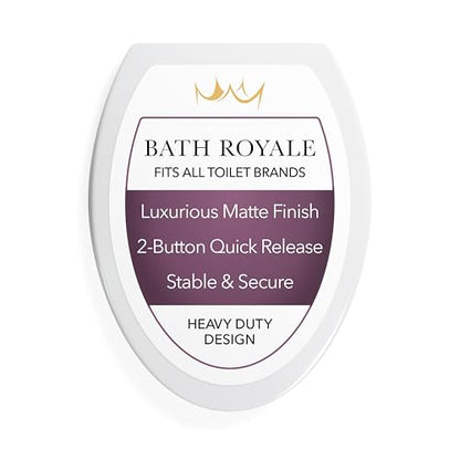 Bath Royale Heavy Duty & Soft Close Toilet Seat Elongated BR237-00 Scratch Resistant, Fits All Toilet Brands, MasterSuite Series - size: Elongated