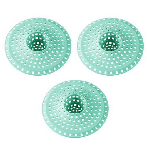 3Pcs Silicone Hair Catcher Shower Drain for Bathtub & Sink Trap/Strainer | 3 Pack Anti-Clog Collapsible Tub Protector Cover, Pet Hair Stopper fit 1 1/2" to 1 5/8'' Bathroom, Shower Stall & Sink Drains - color: Aqua