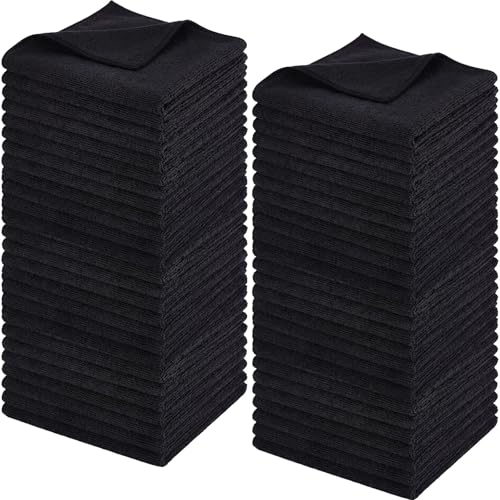 Newwiee 40 Pcs Face Wash Cloths,12 x 12 Inch,Black - color: Black, size: 1 Count (Pack of 40)