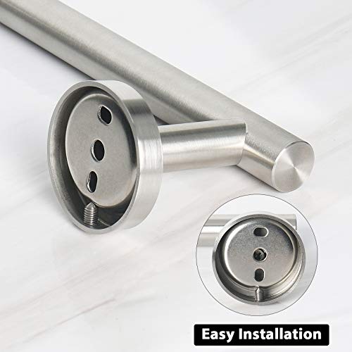 NearMoon Bath Towel Bar, Thicken Stainless Steel Shower Towel Rack Holder Wall Mounted for Bathroom, 33-lnch Overall Length-30-lnch Usable Hanging Space (1 Pack, Brushed Nickel) - color: Brushed Nickel, size: 33 Inch