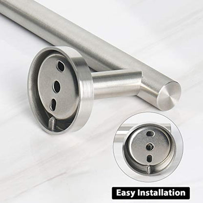 NearMoon Bath Towel Bar, Thicken Stainless Steel Shower Towel Rack Holder Wall Mounted for Bathroom, 33-lnch Overall Length-30-lnch Usable Hanging Space (1 Pack, Brushed Nickel) - color: Brushed Nickel, size: 33 Inch