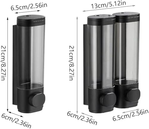 1-Chamber Soap Dispensers Wall Mount,400ml Bathroom Shower Pump Dispenser,Press Manually Lotion Shower Soap Dispenser Usefor Home,Bath,Kitchen,Hotels,Restaurants(Black) - color: Black, size: 1 Chamber