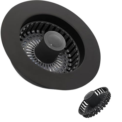 Kitchen Sink Drain Stopper Black Sink Strainer Kitchen Sink Drain Strainer | Drain Stopper 3 in 1 Pop Up with an Extra Basket Sink Drain Strainer Black, Kitchen Sink Stopper for US Standard 3-1/2 Inch - color: Model E Copper Black