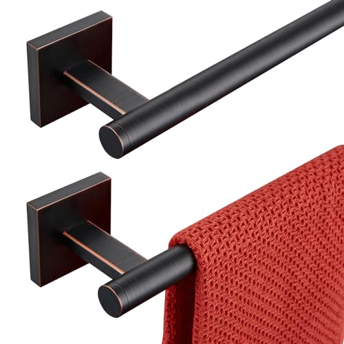 KOKOSIRI Bathroom Towel Bar Bath Towel Holders for Toilet Kitchen Cabinet Wall Mount 24 Inch, 2 Pack Oil Rubbed Bronze Stainless Steel B4005ORB-L24-P2 - color: Oil Rubbed Bronze, size: 24-Inch (2 Pack)
