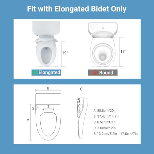 Bidet Toilet Seat, Electric Bidet, Warm Water with Air Dryer, Heated Seat, Slow Close Lid, Night Light, Remote Control, Bidet Attachment - color: Elongated (Electric)