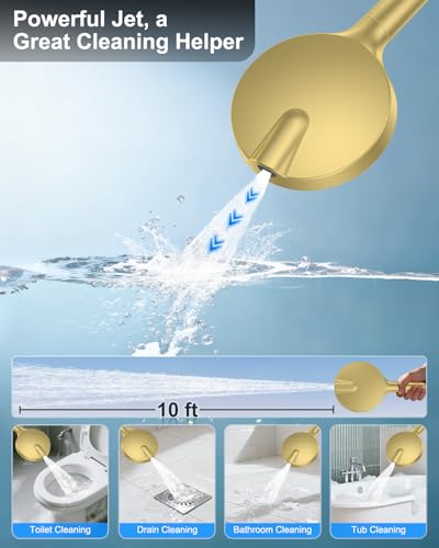 KOJOX Brushed Gold Dual Shower Head System – 11" Ceiling Rainfall + 6" Wall Mount Heads, 6-Mode Handheld Spray, Push-Button Diverter Faucet Set - color: Brushed Gold, size: 6''+11''