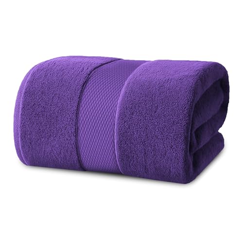 Infinitee Xclusives – Luxury Bath Sheets Towels – 1 Pack 600 GSM (35X70 Inches) – 100% Ring Spun Cotton Large Bath Towels for Bathroom (Profound Purple, Bath Sheets - Pack 1) - color: Profound Purple, size: Bath Sheet - 1 Pack