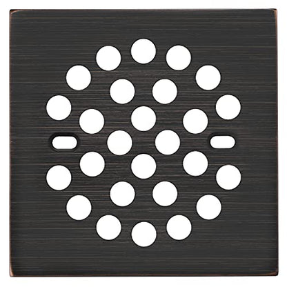RRAJJ Square Improve 4-1/4 Inch(108mm*108mm) Screw-in Shower Floor Drain Grate Strainer (Oil Rubbed Bronze) - color: Oil Rubbed Bronze