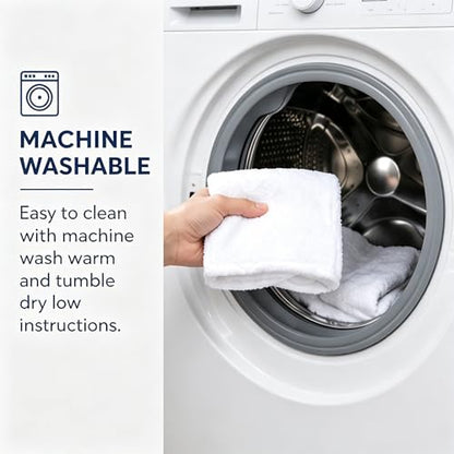Washcloths, 18 Pack White 12x12 Inch Soft Absorbent Quick Dry Cotton Face Towels, Multipurpose Cloths for Bathroom, Gym, Household Cleaning